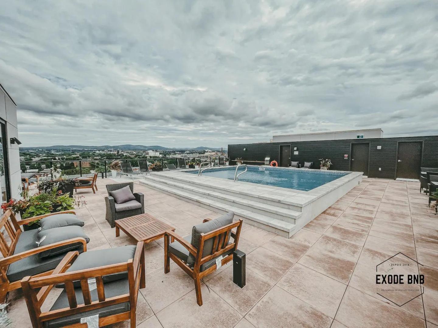 Quebec, Rustique Chic En Ville, Piscine Sur Le Toit Pour 2 A 6 Invites Экстерьер фото